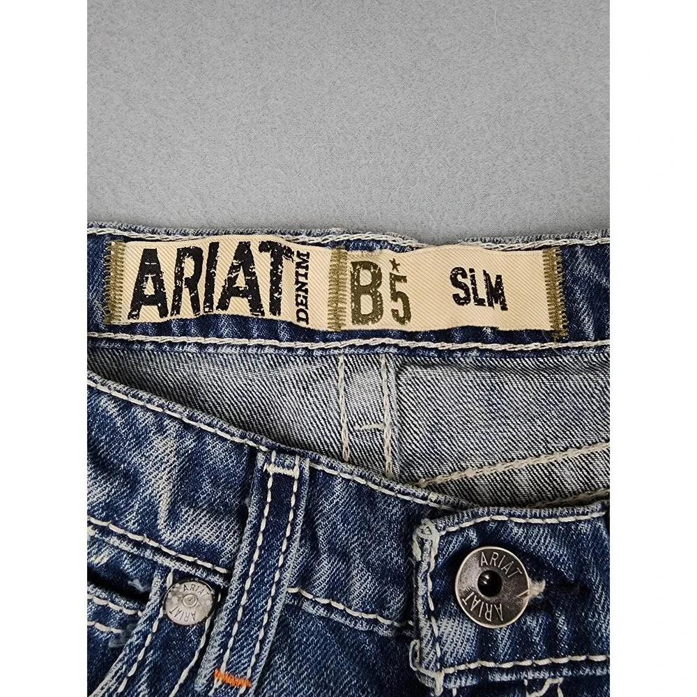 Ariat B5 Dakota Jeans Boys 14 29 Blue Slim Straight Adjustable Waist Denim